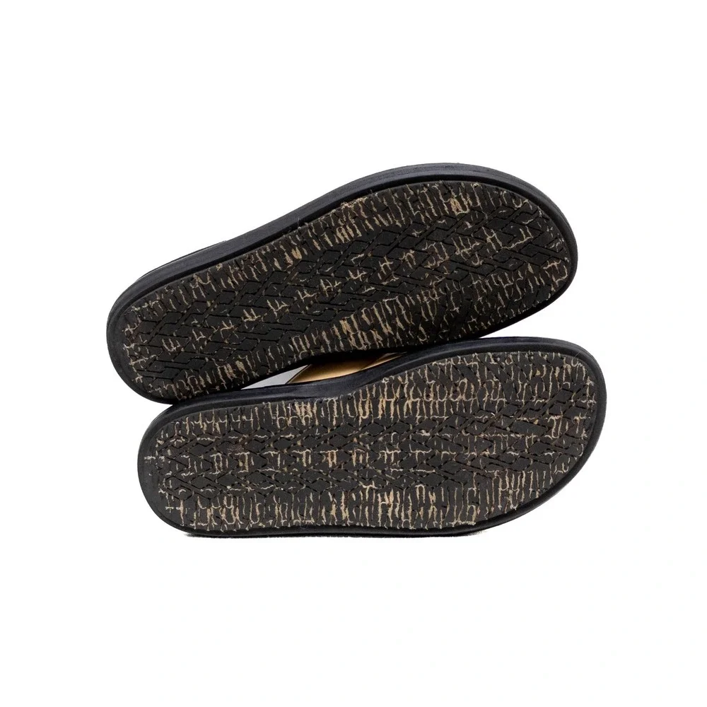 Marni‎ Beige & Black Women's Leather Sheepskin Slides Sandals Sz US 6.5